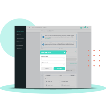 UI example of tenant pre-qualification